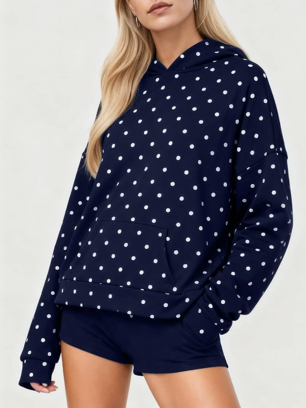 Rosa Clothing - Oversized Polka dot print hoodie