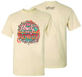 Light-colored tee featuring the phrase 'I can go from HOWDY to ROWDY in a hot minute!' with colorful graphic design.