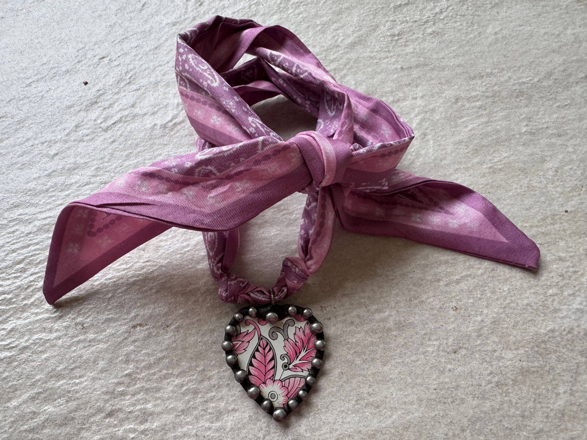 Boho Bloom Heart Scarf Necklace