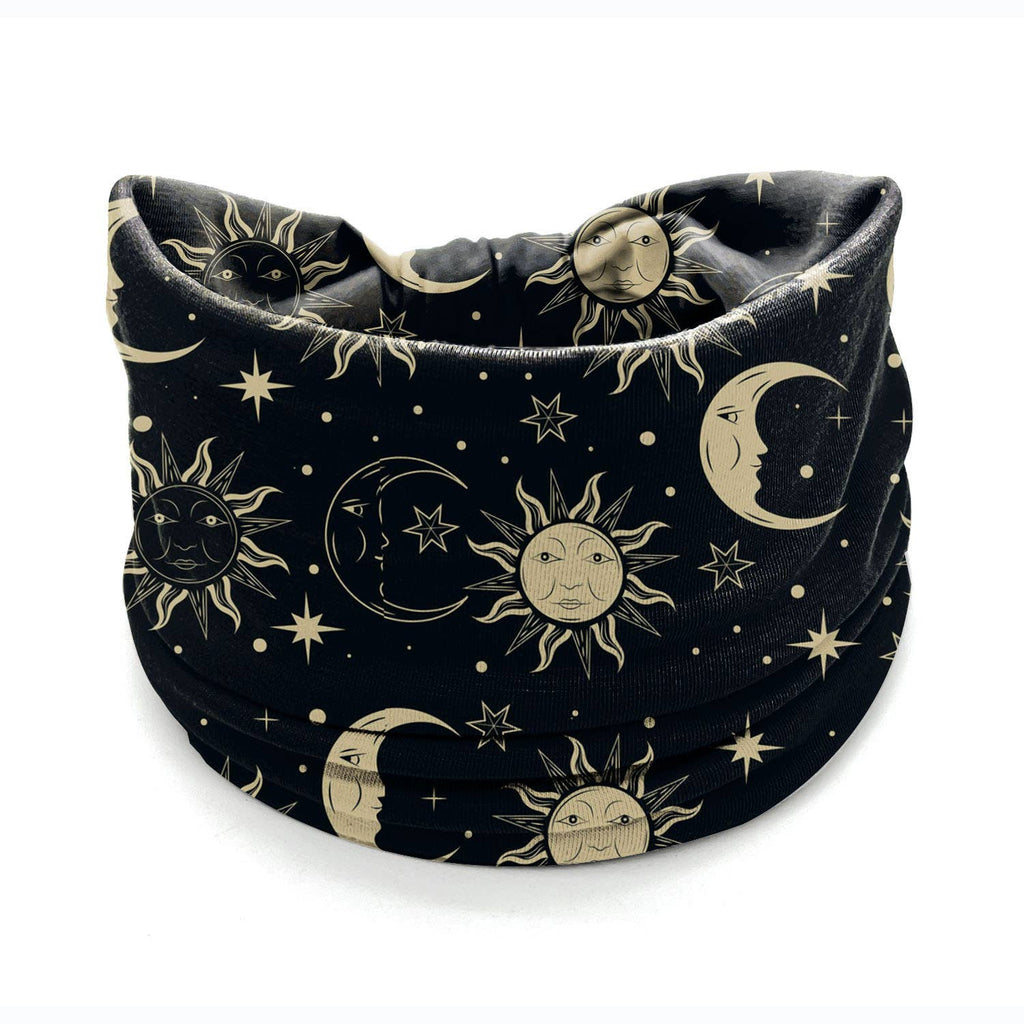 Boho Sun & Moon Print Versatile Headband - Neck Gaiter