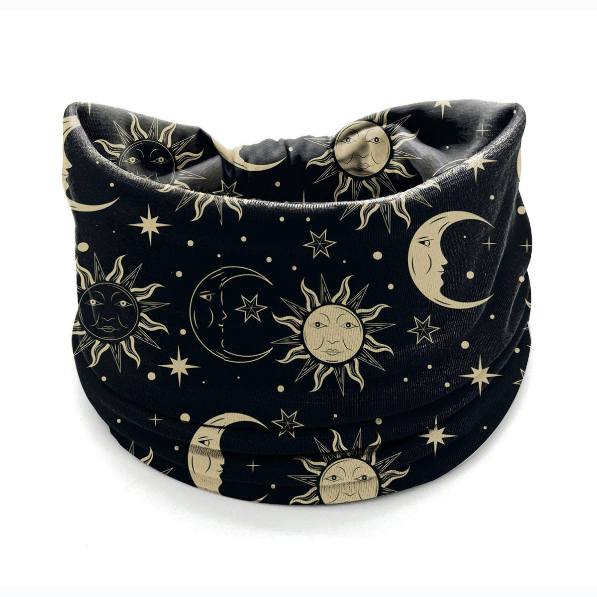 Boho Sun & Moon Print Versatile Headband - Neck Gaiter