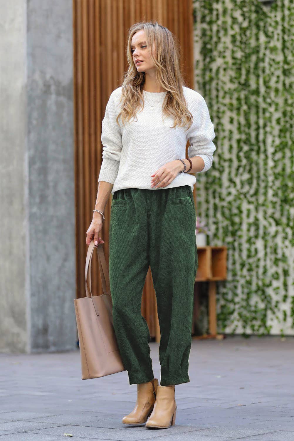 42POPS - Corduroy Front pocket Baggy Pants