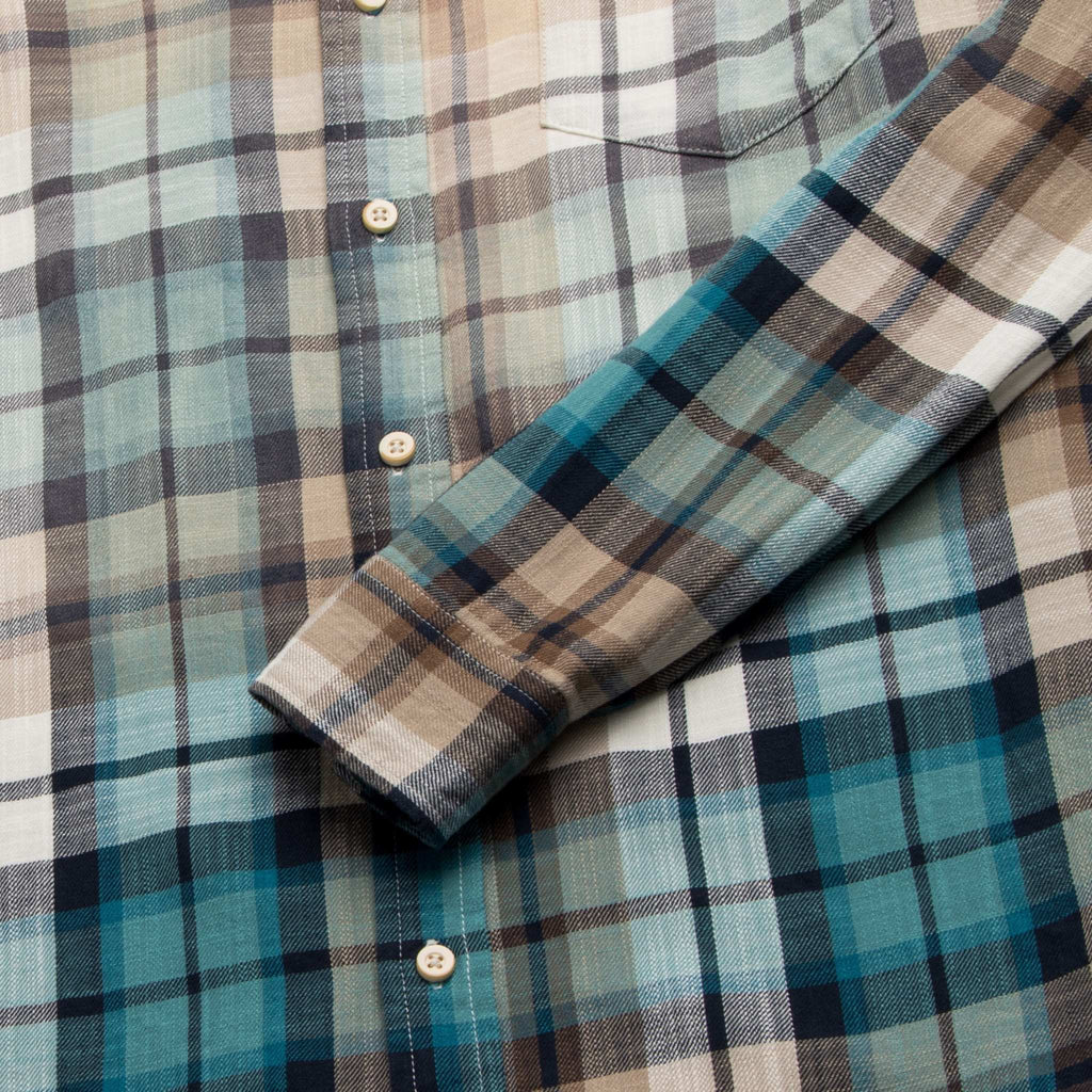 SURFSIDESUPPLY - Brian Ombre Plaid Shirt - Aqua Combo