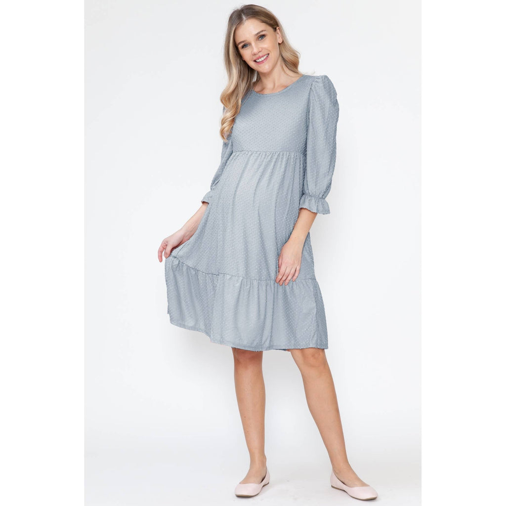 Story Teller - Maternity Easter Bubble Swiss Dot Long Spring Dress