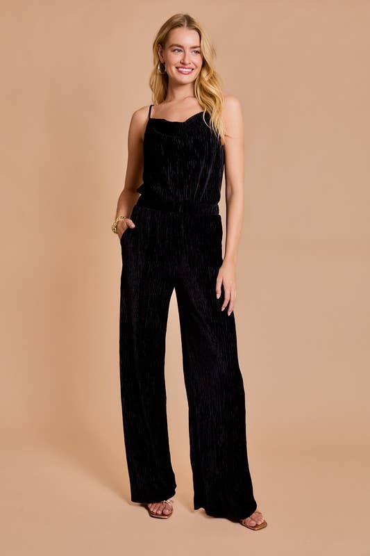GILLI - COWL NECK TOP AND ELASTIC WAISTBAND WIDE PANTS