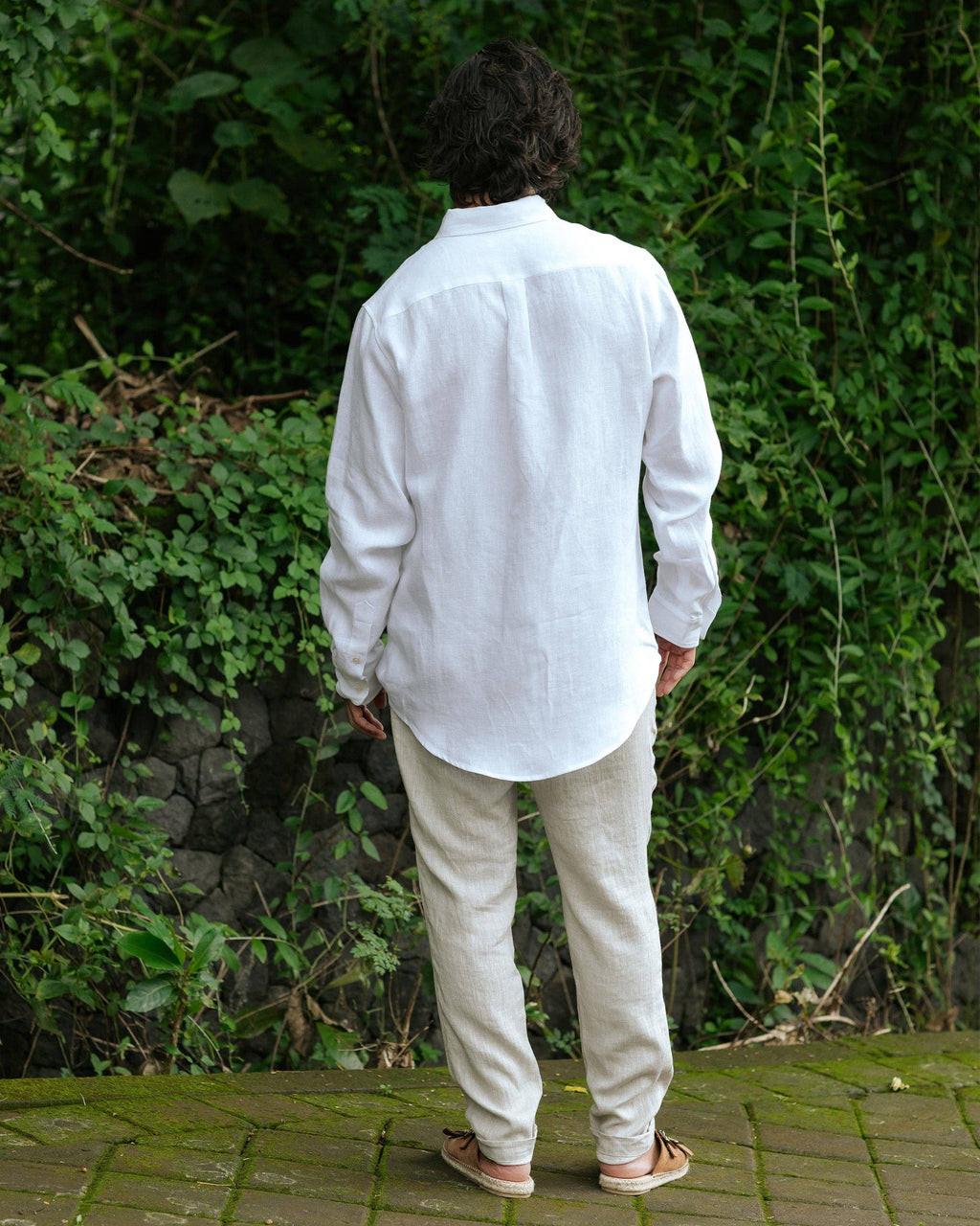 MagicLinen (We handle U.S. import procedures for you) - Regular straight leg men's linen pants SOGLIO in Natural