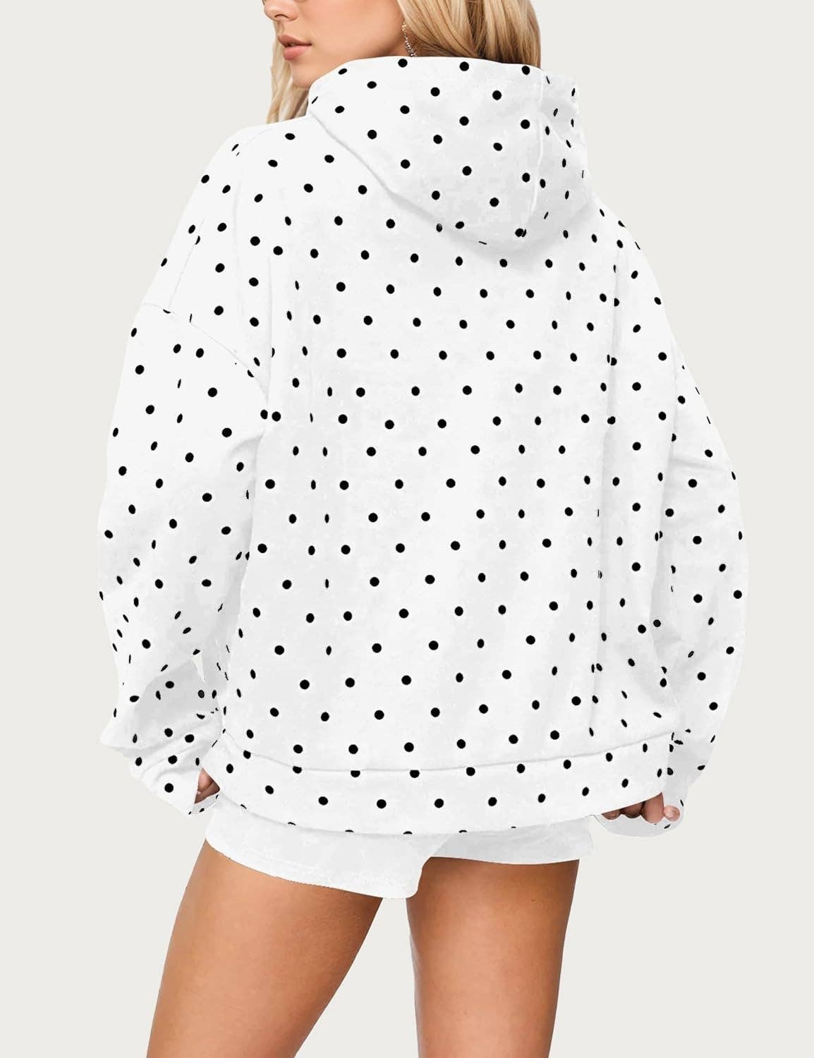 Rosa Clothing - Oversized Polka dot print hoodie