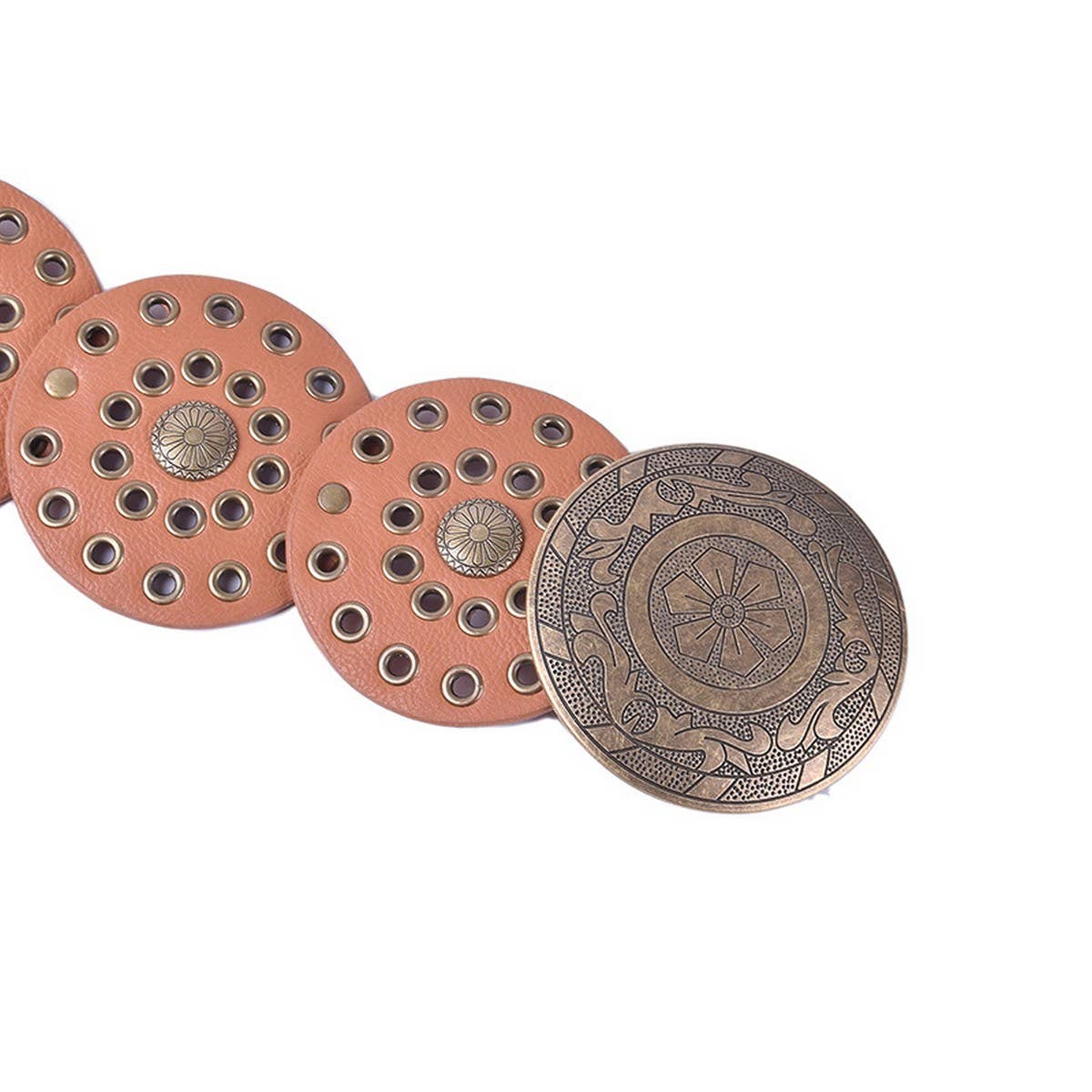 ACCITY - NEW RETRO FASHION RIVET EYELET DISC BELT_CWABE0488