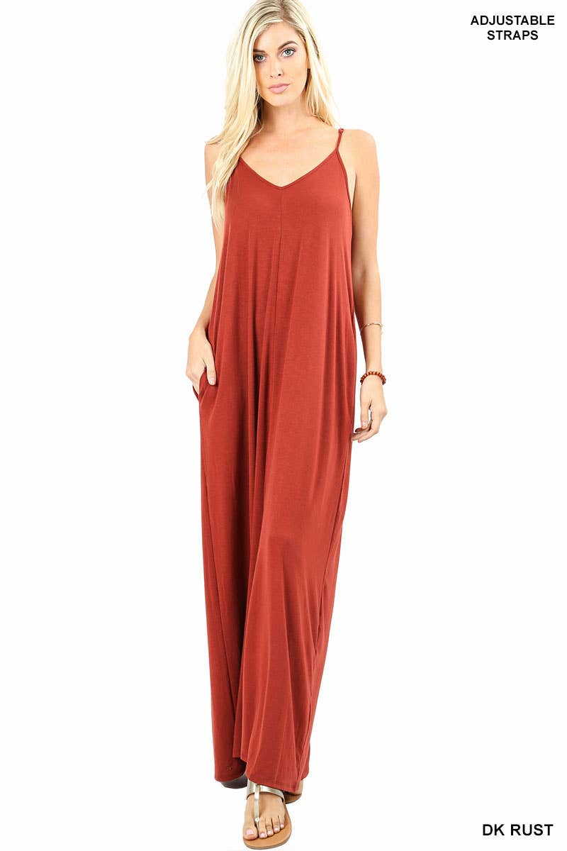42POPS - V-NECK CAMI MAXI DRESS /w adjustable strap