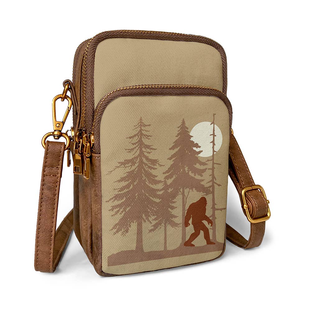 Chasing Sasquatch - canvas cellphone sling bag