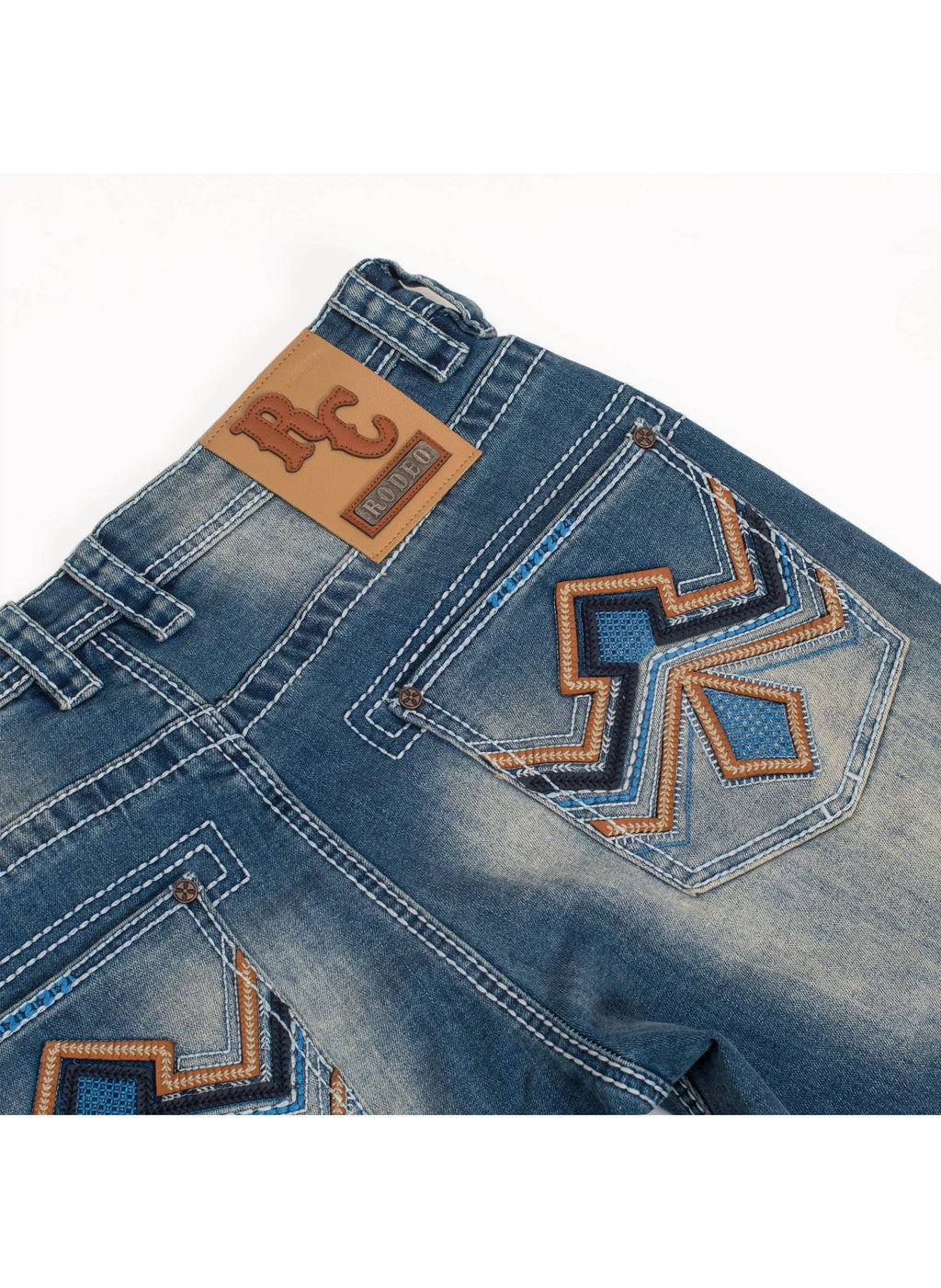 Rodeo Clothing - MEN'S COTTON/SPANDEX STRETCH FANCY SLIM STRAIGHT JEANS-RP500-515