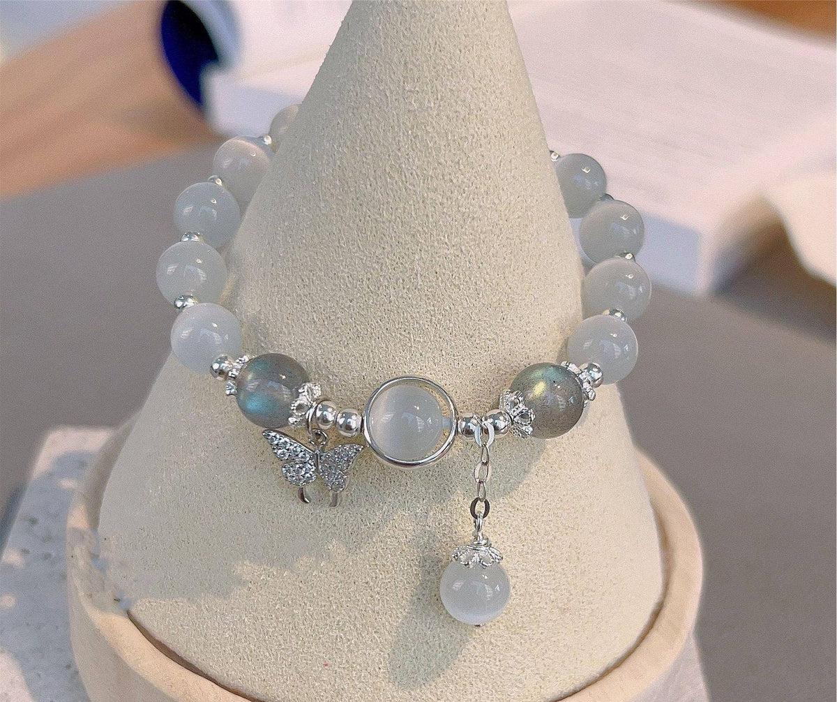 Tourtiwi - Cat's Eye Aquamarine Moonstone Crystal Women's Bracelet