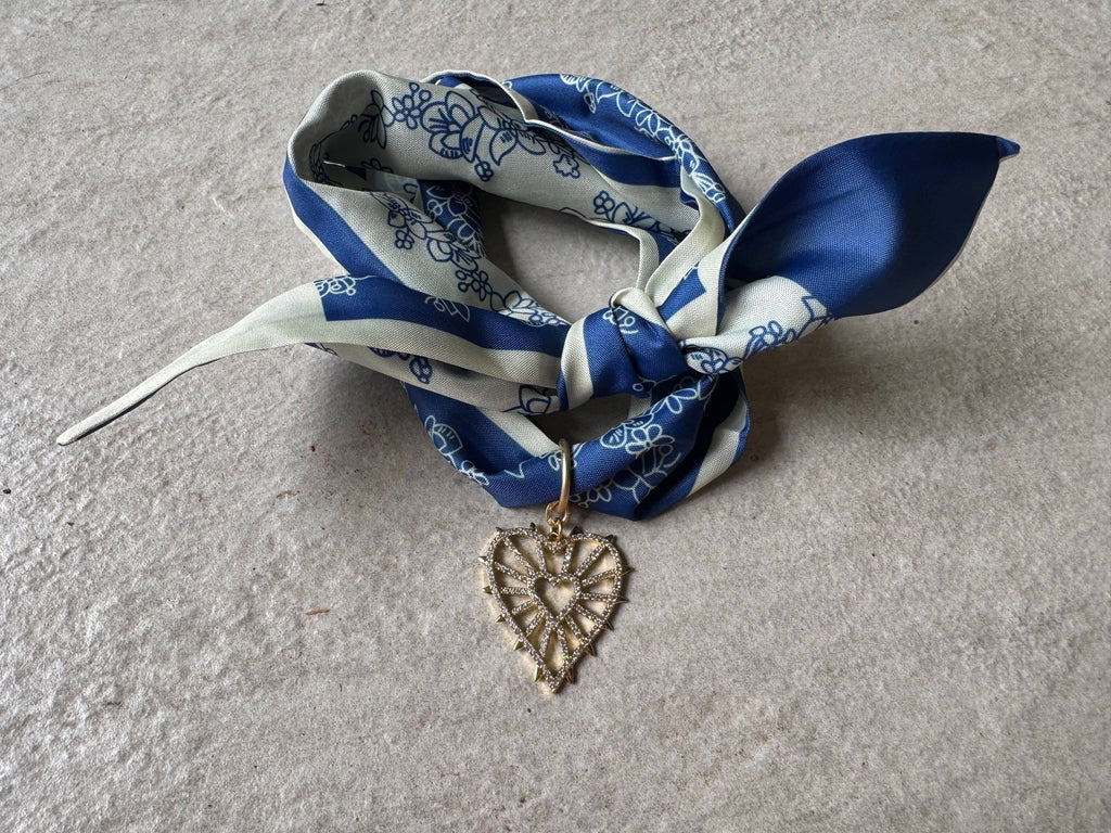 Loulu Designs - Ocean Breeze Scarf Heart Necklace