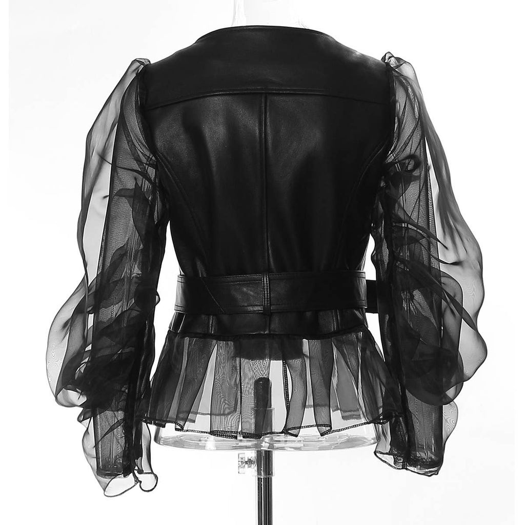 Productseeker - JK022 PU Biker Jacket with Mesh Panels