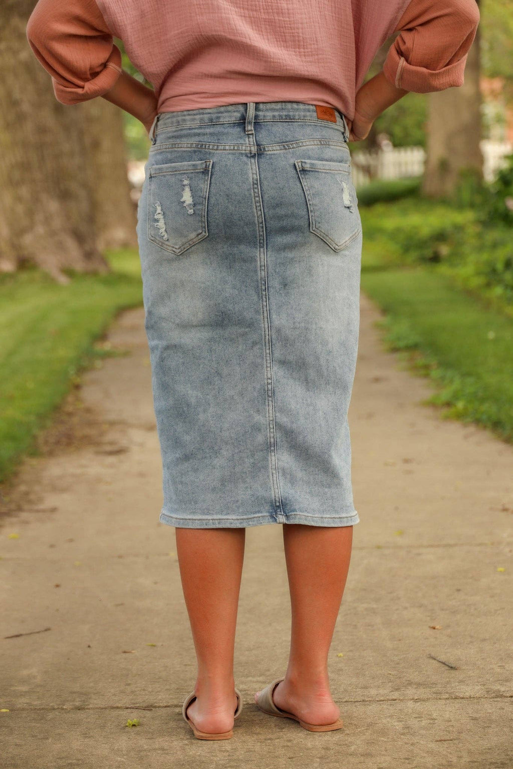 Ada Faye - Ada Faye Denim Skirt- Light (EXTENDED)
