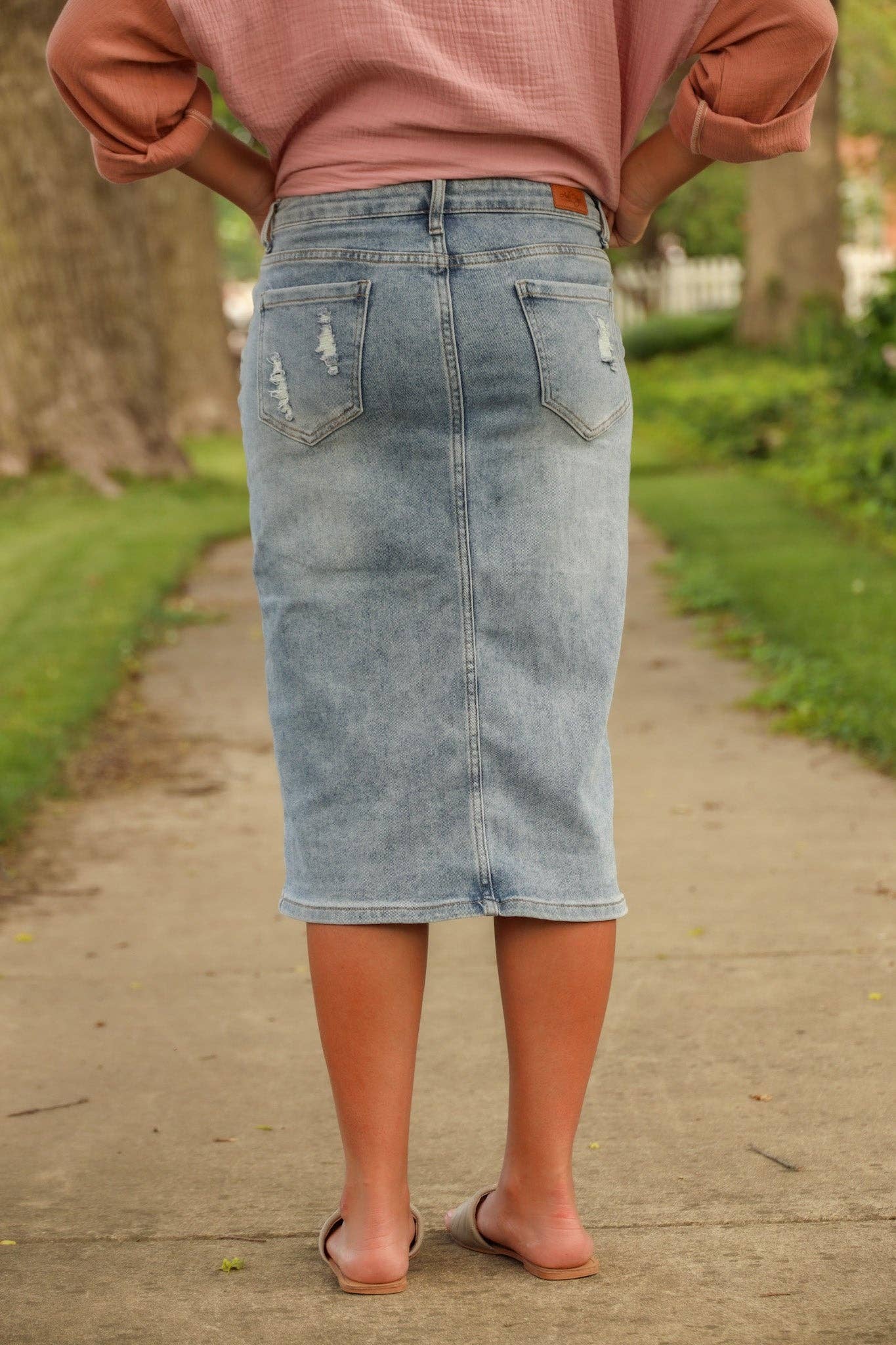 Ada Faye - Ada Faye Denim Skirt- Light (EXTENDED)