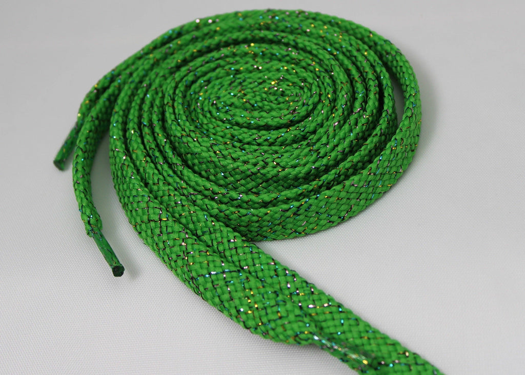 The Shoelace Factory - Lime Green Sparkle Shoelaces