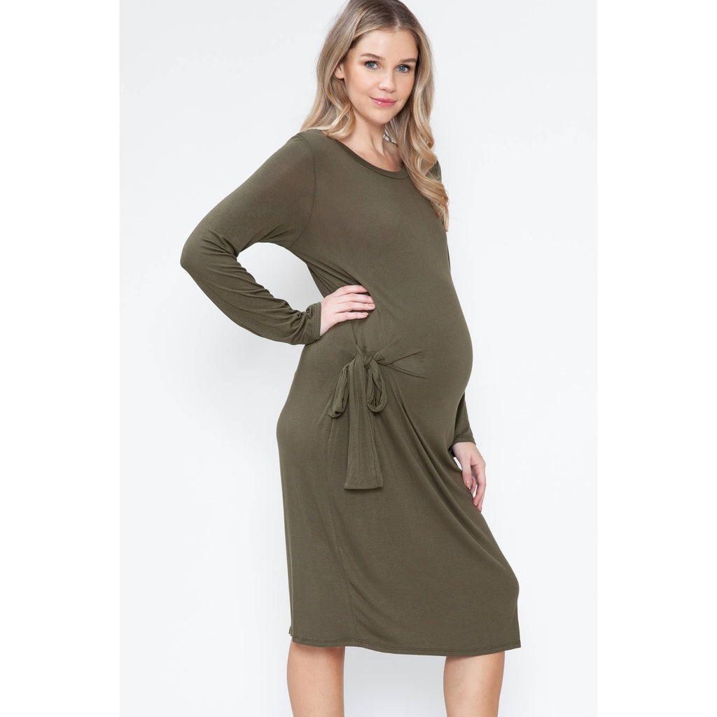 Story Teller - Maternity Long Sleeve Sexy Lounge Bodycon Midi Spring Dress