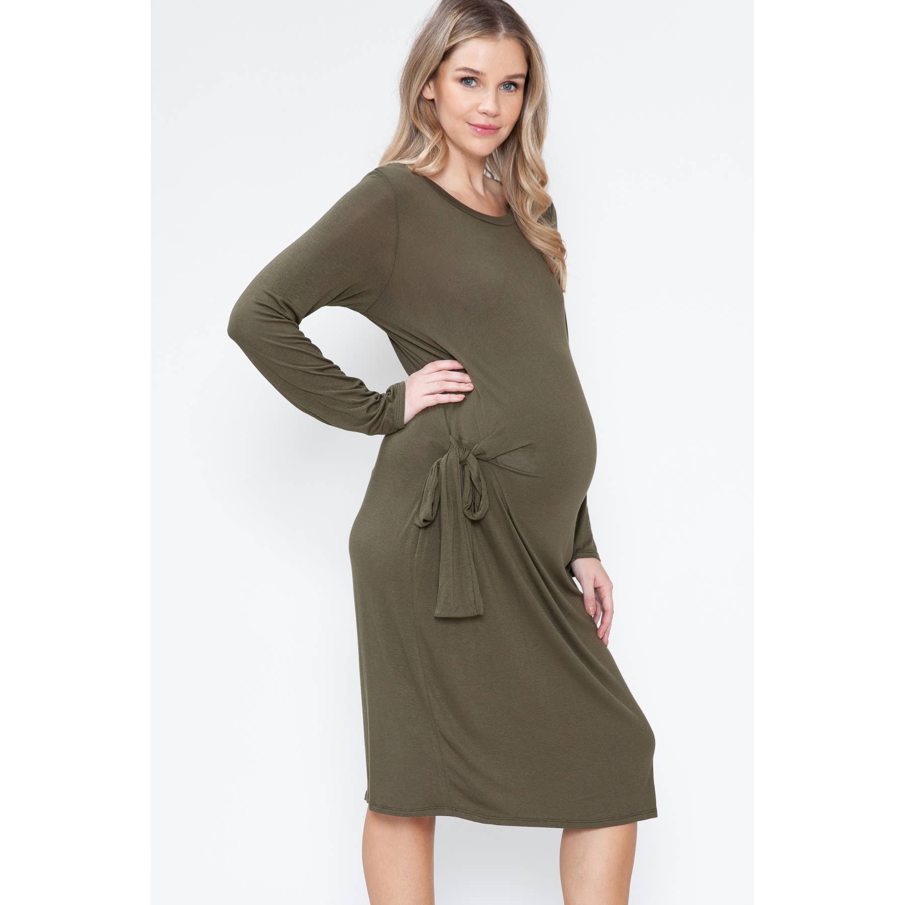 Story Teller - Maternity Long Sleeve Sexy Lounge Bodycon Midi Spring Dress