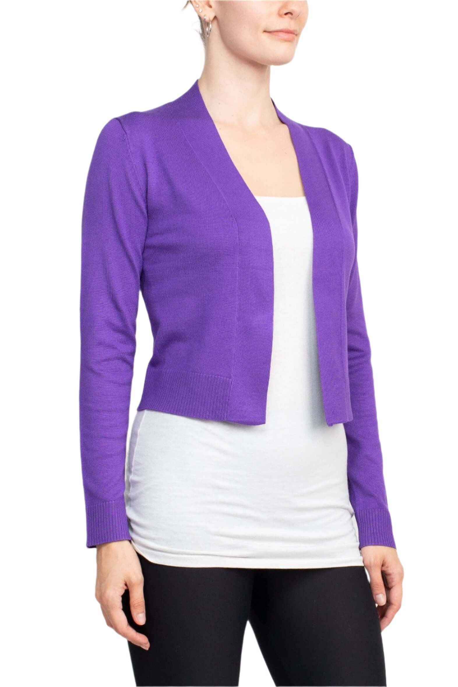 Immediate Apparel - Eclectic Studio Open Front Long Sleeve Cropped Rayon Bolero