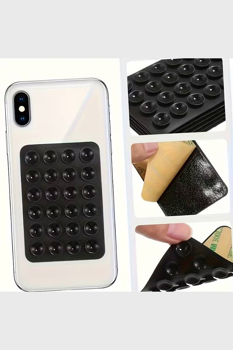 Silicone suction cup phone holder with multiple cups for secure attachment, designed for hands-free use while taking selfies or videos.