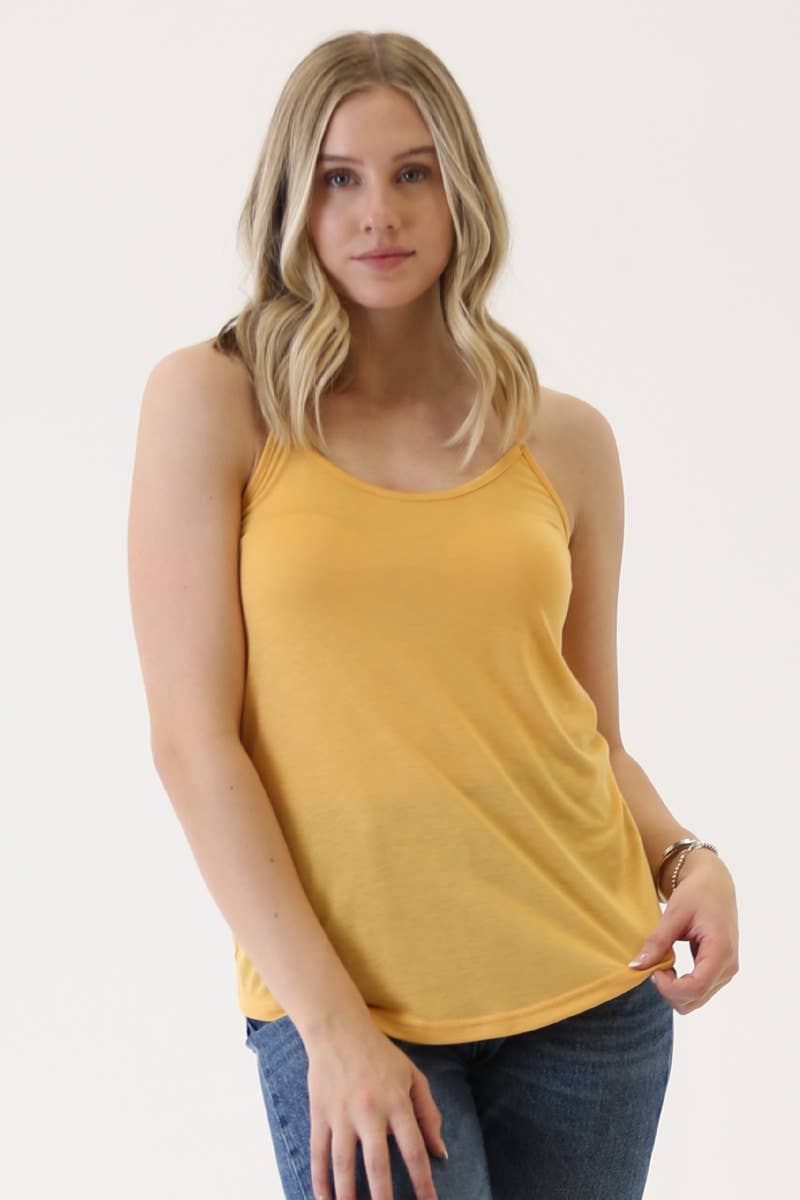ANGIE - X2543-ASIS ROUNDED HEM RACER BACK CAMISOLE TANK TOP