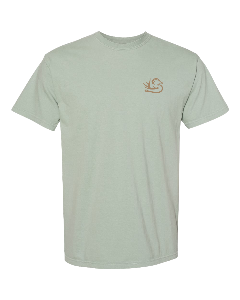 Light green SDO Shotgun Shell Logo Tee featuring a shotgun shell design on the back and a simple front design.