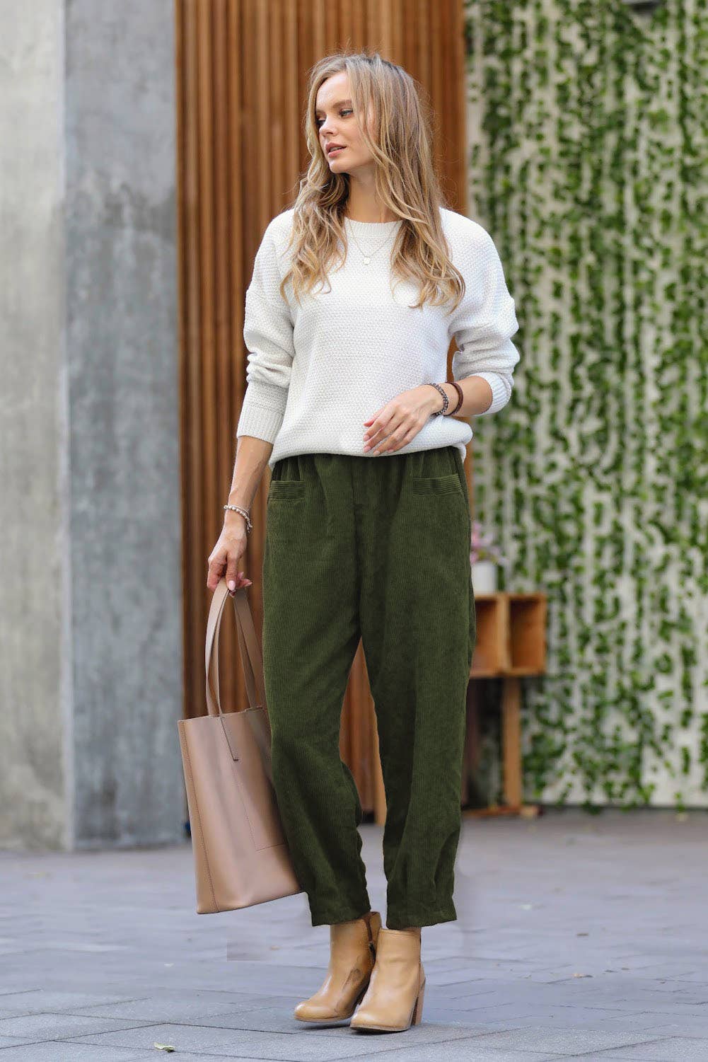 42POPS - Corduroy Front pocket Baggy Pants