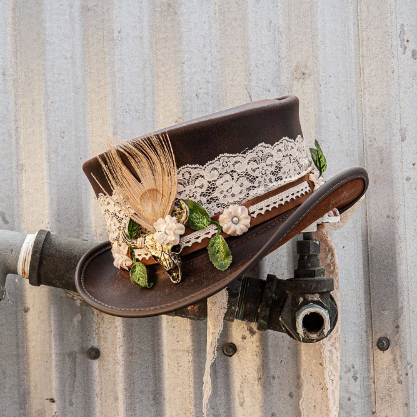 American Hat Makers - Leather and Lace Hat Band - Style True Love