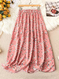 Rosa Clothing - High Waist Slim Floral Maxi Skirt