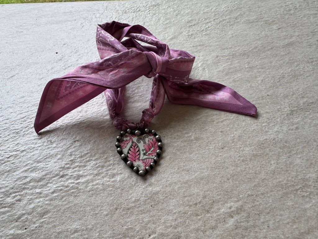 Boho Bloom Heart Scarf Necklace