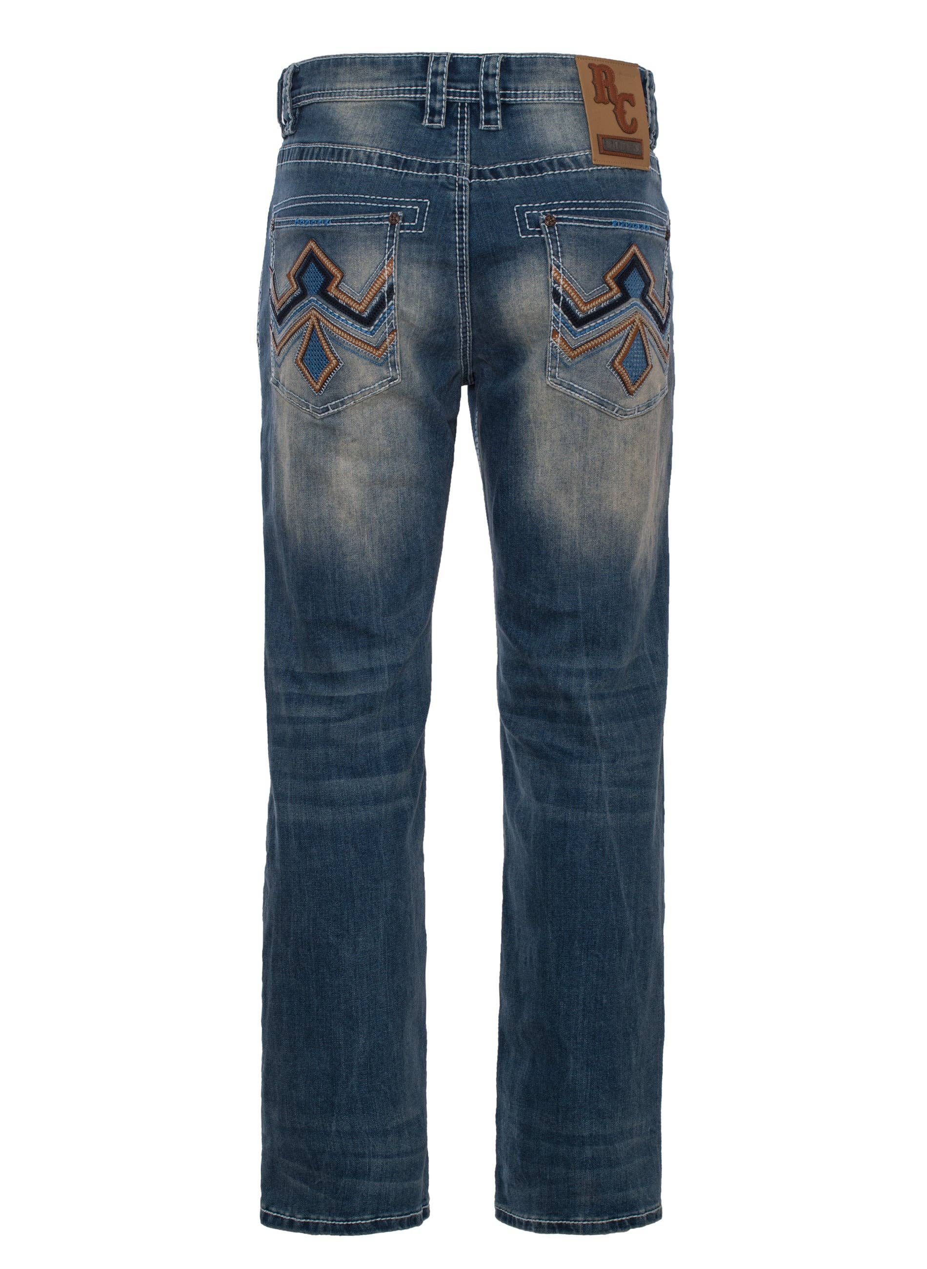 Rodeo Clothing - MEN'S COTTON/SPANDEX STRETCH FANCY SLIM STRAIGHT JEANS-RP500-515