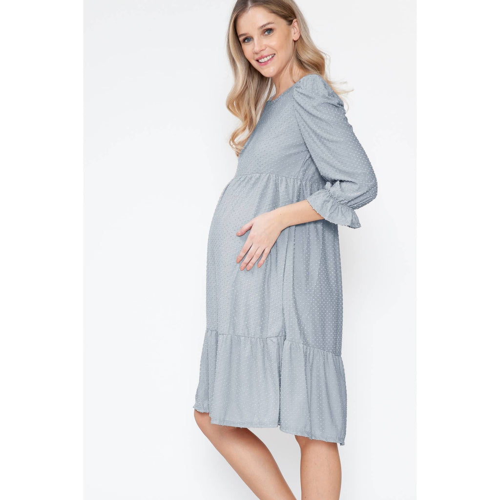 Story Teller - Maternity Easter Bubble Swiss Dot Long Spring Dress