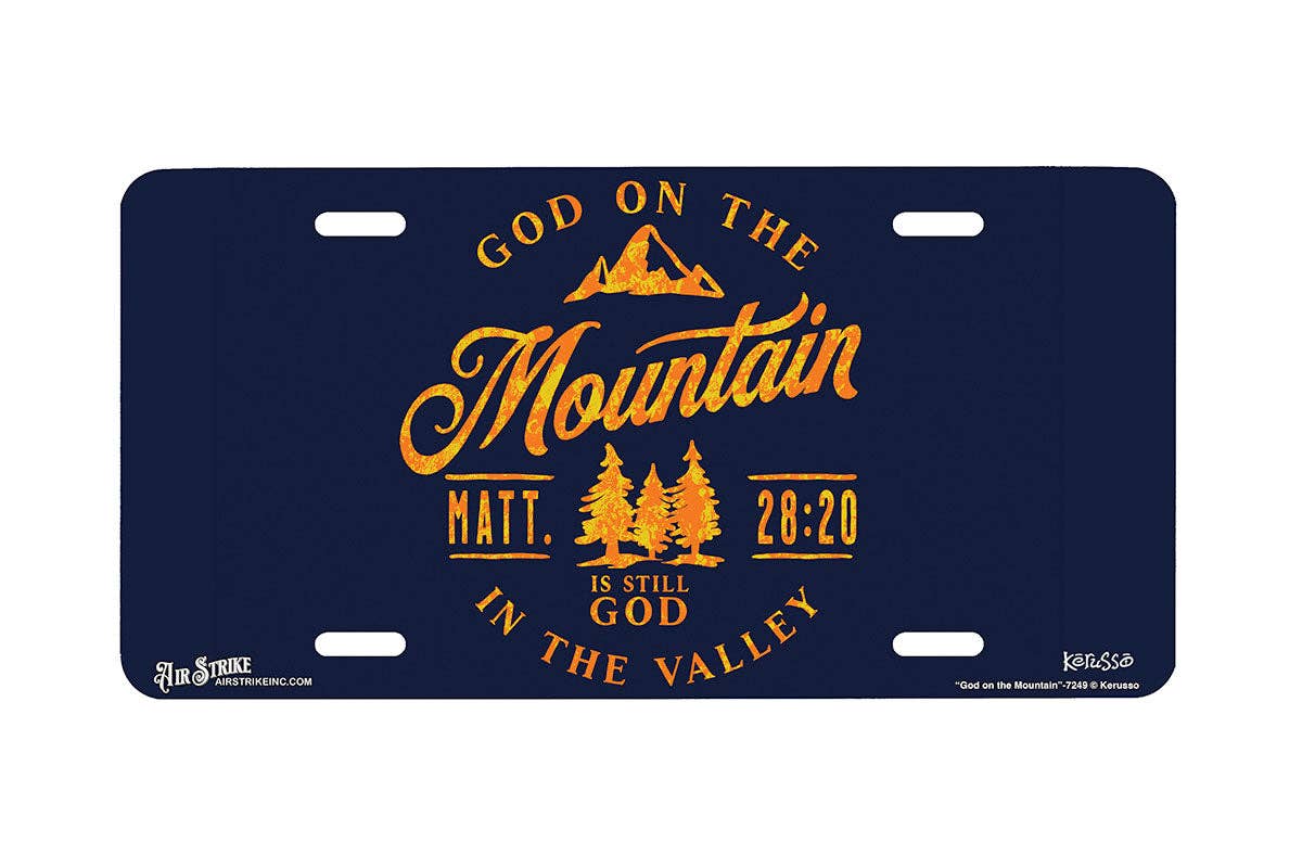 Airstrike - "God on the Mountain" - Decorative License Plate
