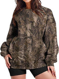 Rosa Clothing - Maple Leaf Print Oversized Sweatshirt Streetwear Essential