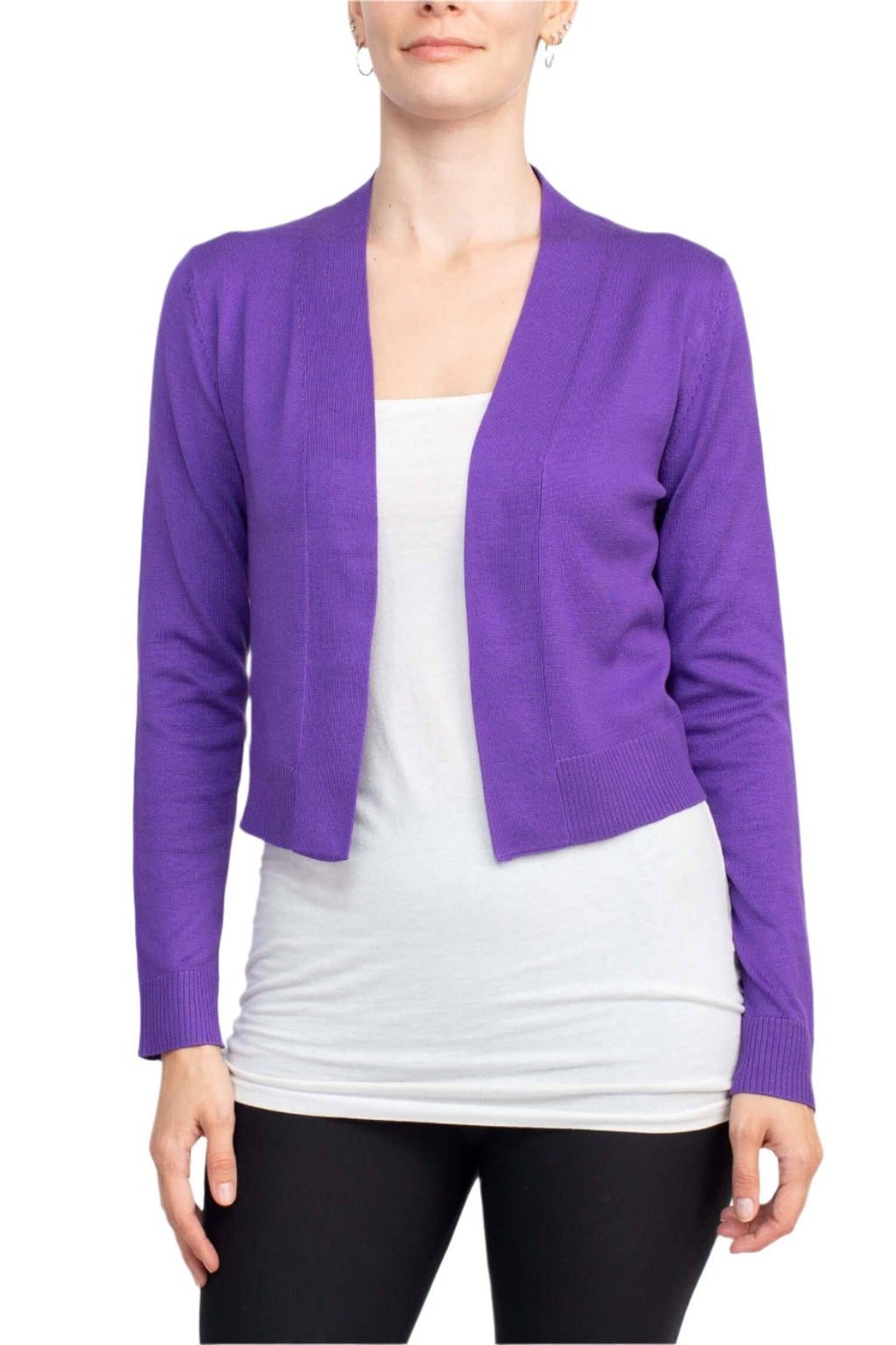 Immediate Apparel - Eclectic Studio Open Front Long Sleeve Cropped Rayon Bolero