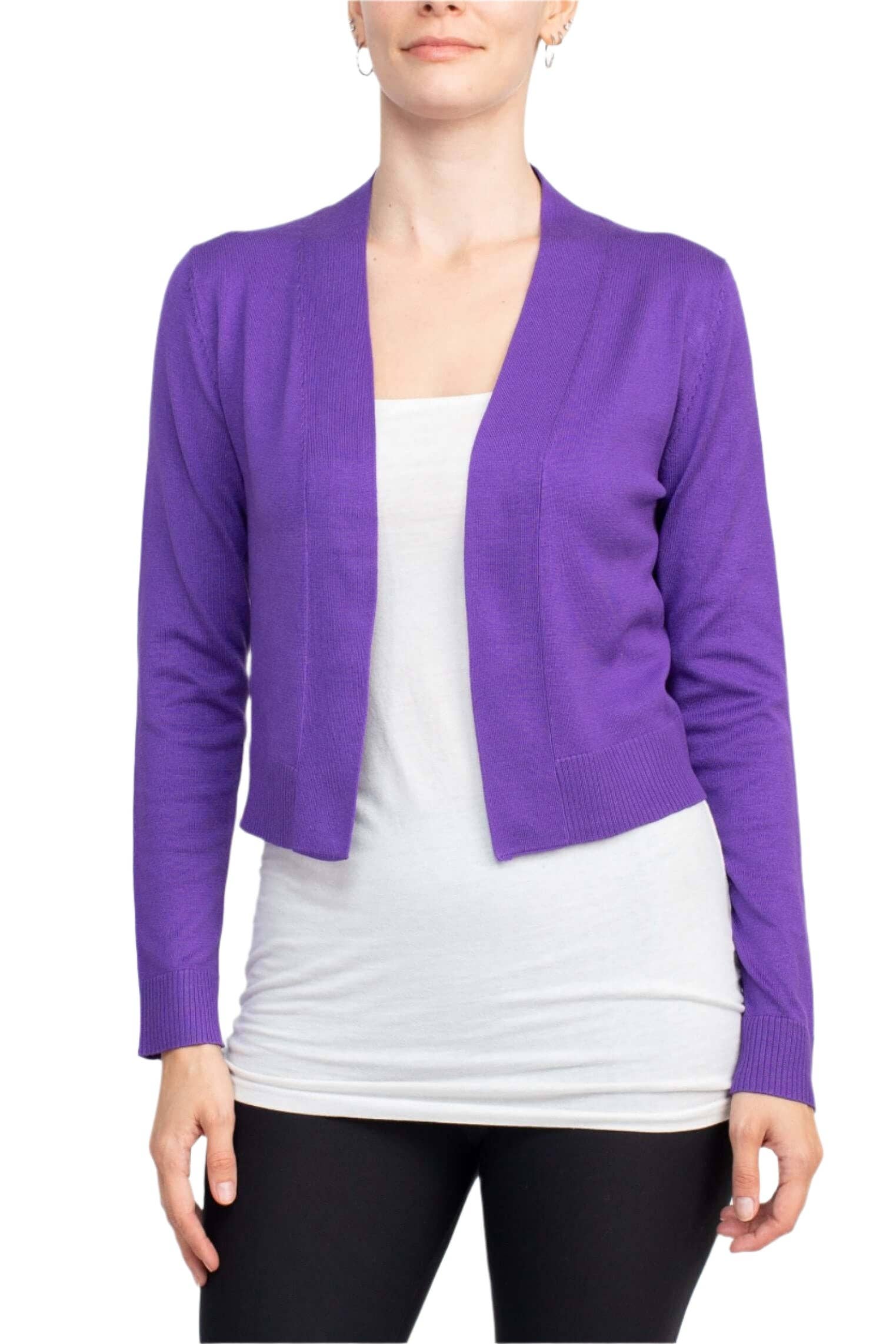 Immediate Apparel - Eclectic Studio Open Front Long Sleeve Cropped Rayon Bolero