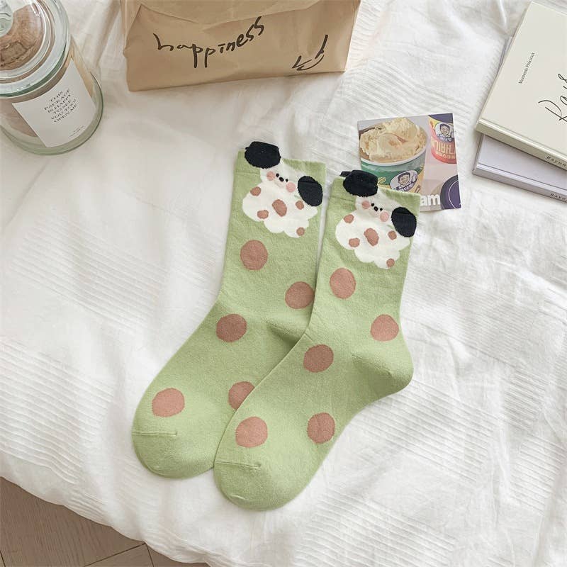 Cartoon Animal Patterns Themed Crew Socks
