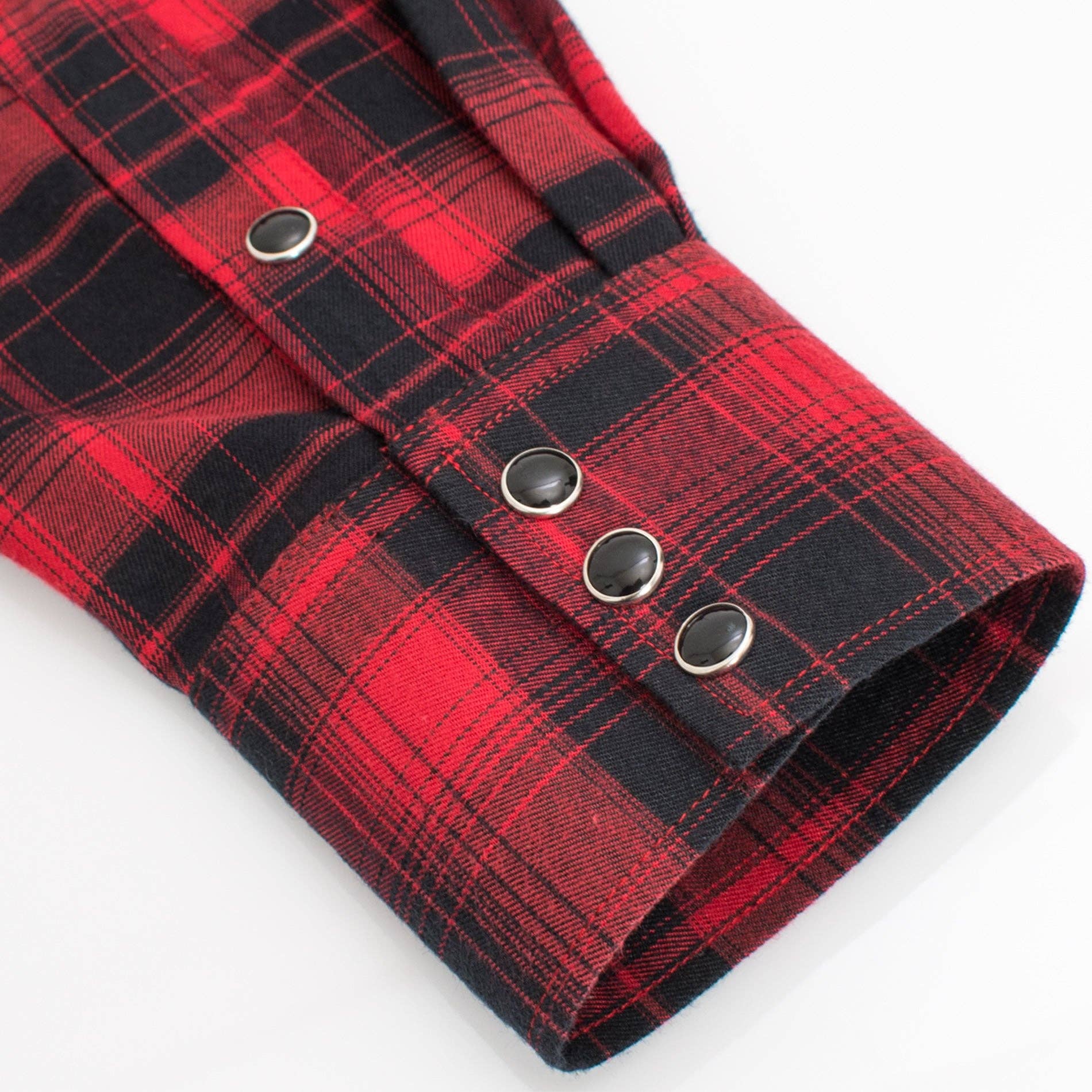 Rodeo Clothing - Men's Western Long Sleeve Flannel Shirts With Snap Buttons