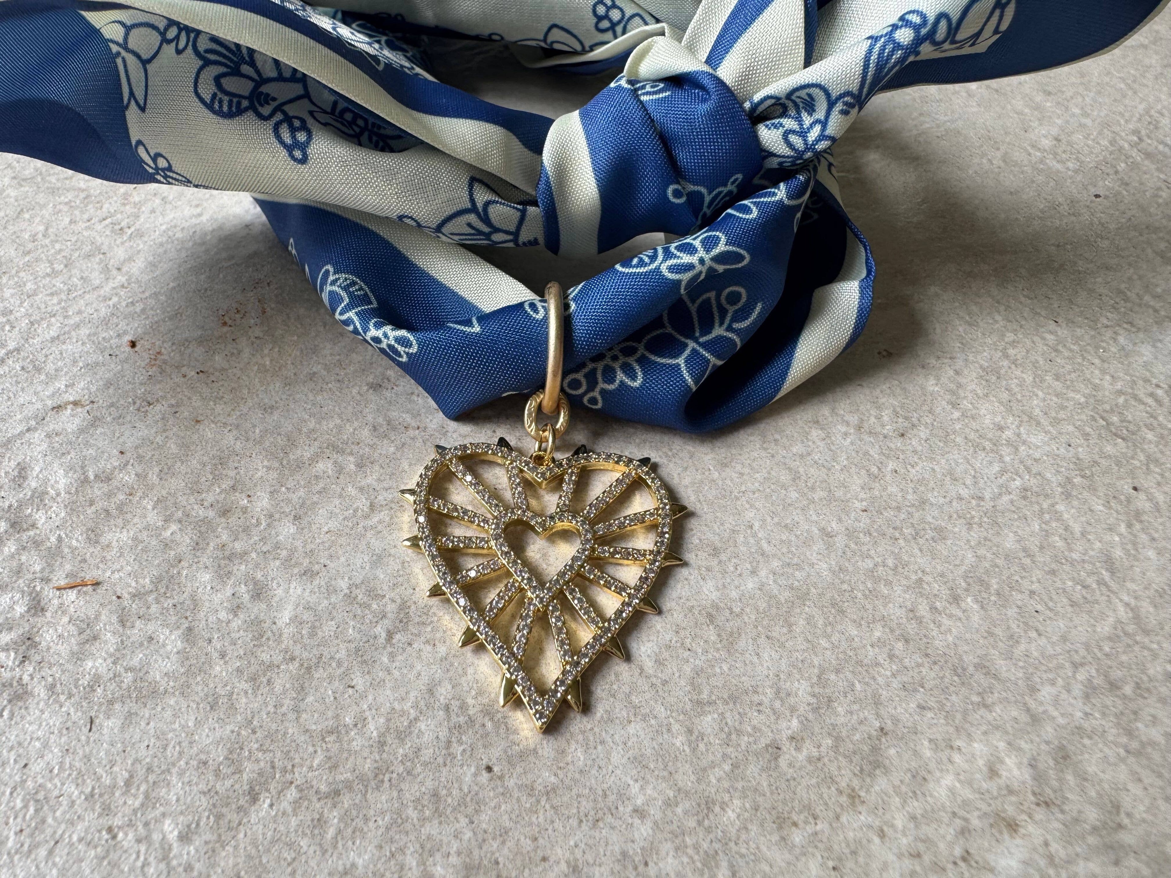 Loulu Designs - Ocean Breeze Scarf Heart Necklace