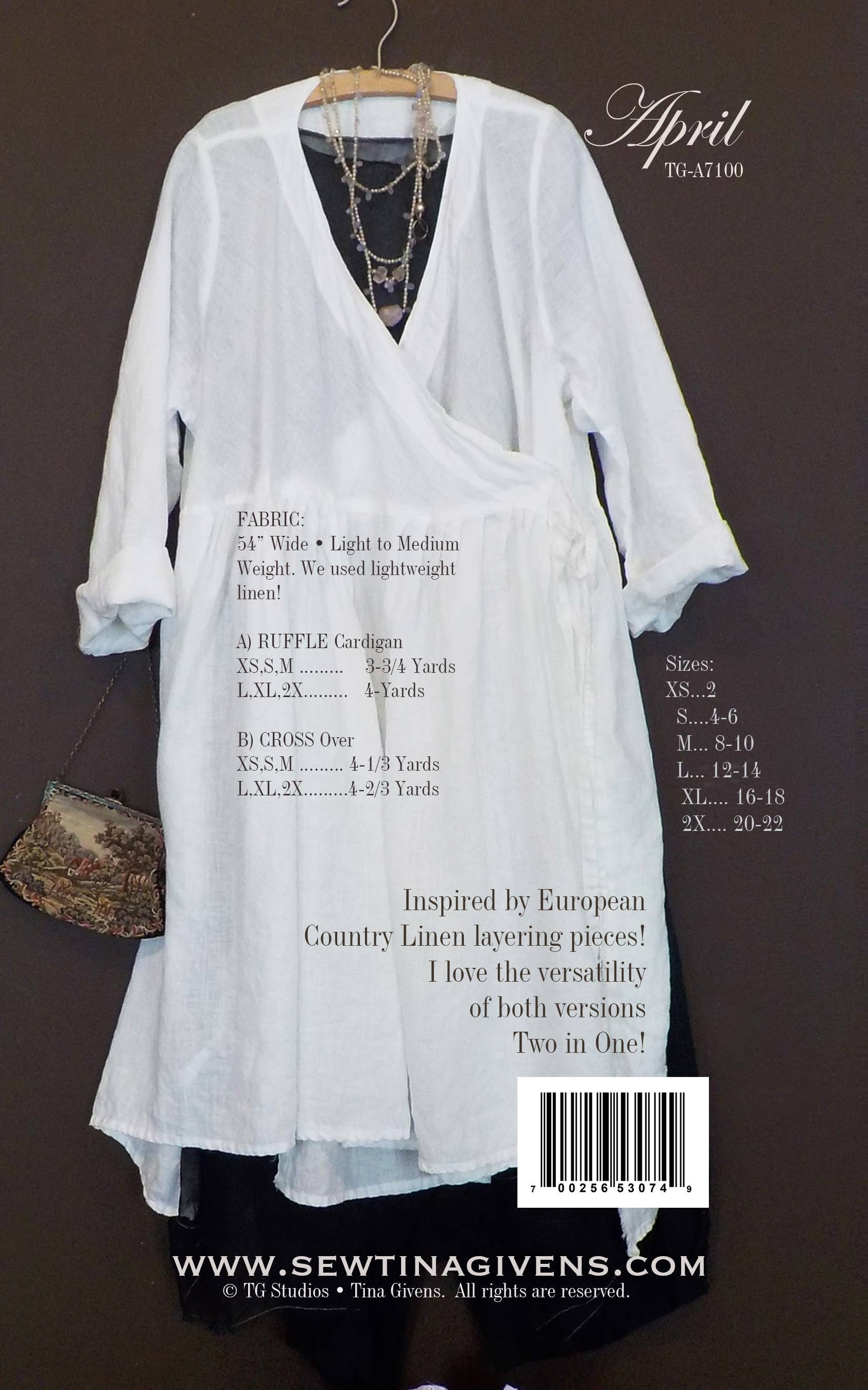 Tina Givens - APRIL JACKET OR CROSS OVER TUNIC TG-A7100
