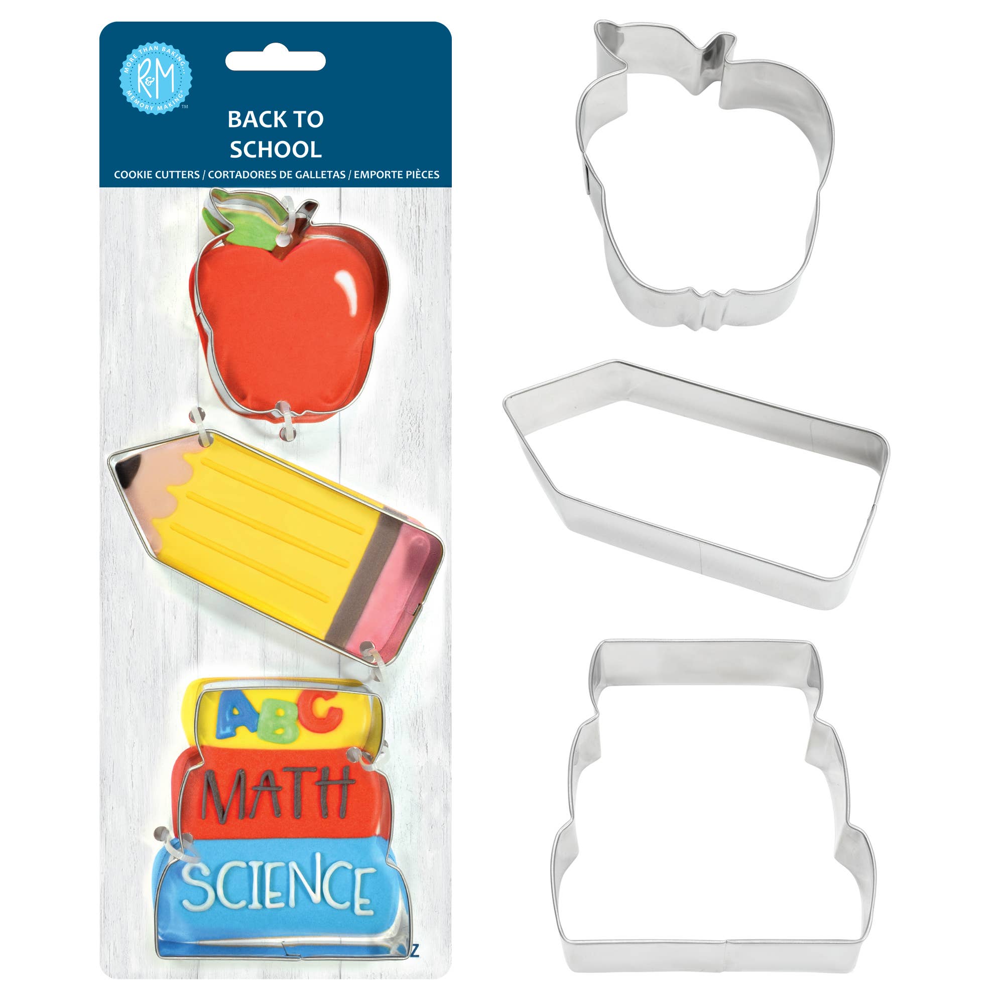R&M International - Back to School 3 PC Cookie Cutter Set Carded