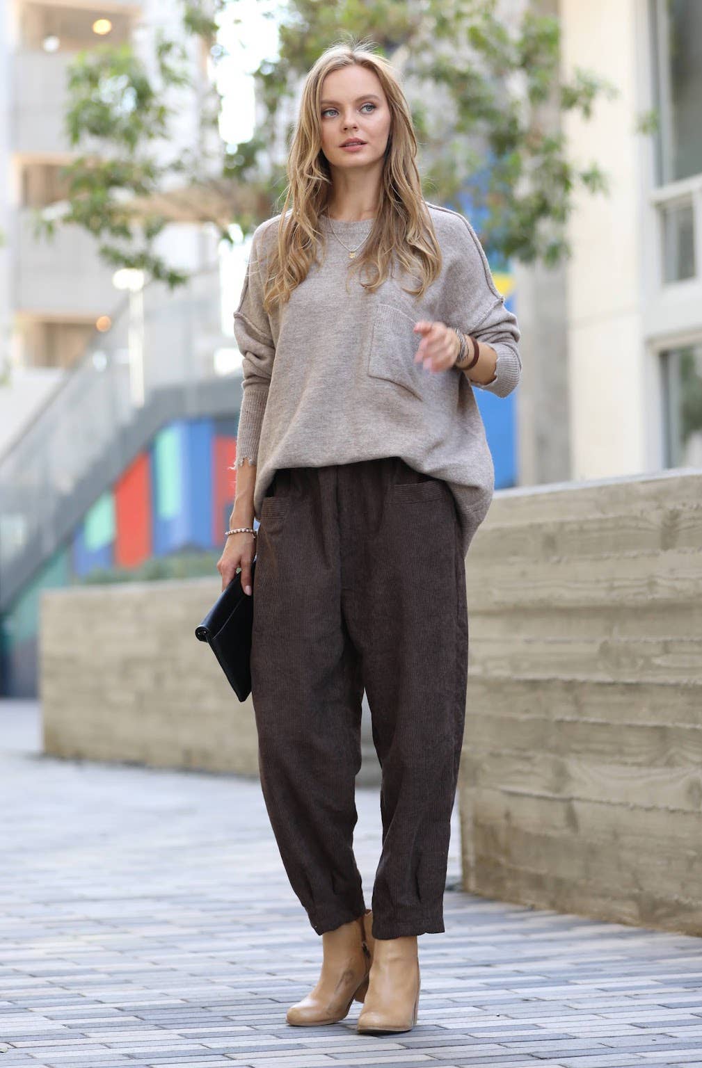 42POPS - Corduroy Front pocket Baggy Pants