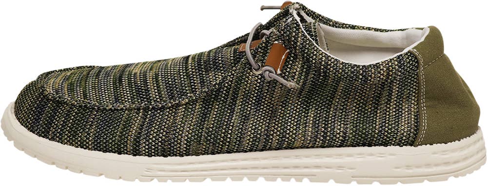 The Norty Brand - Norty Mens 8-13 Olive Multi Laceup Boat Shoes Prepack