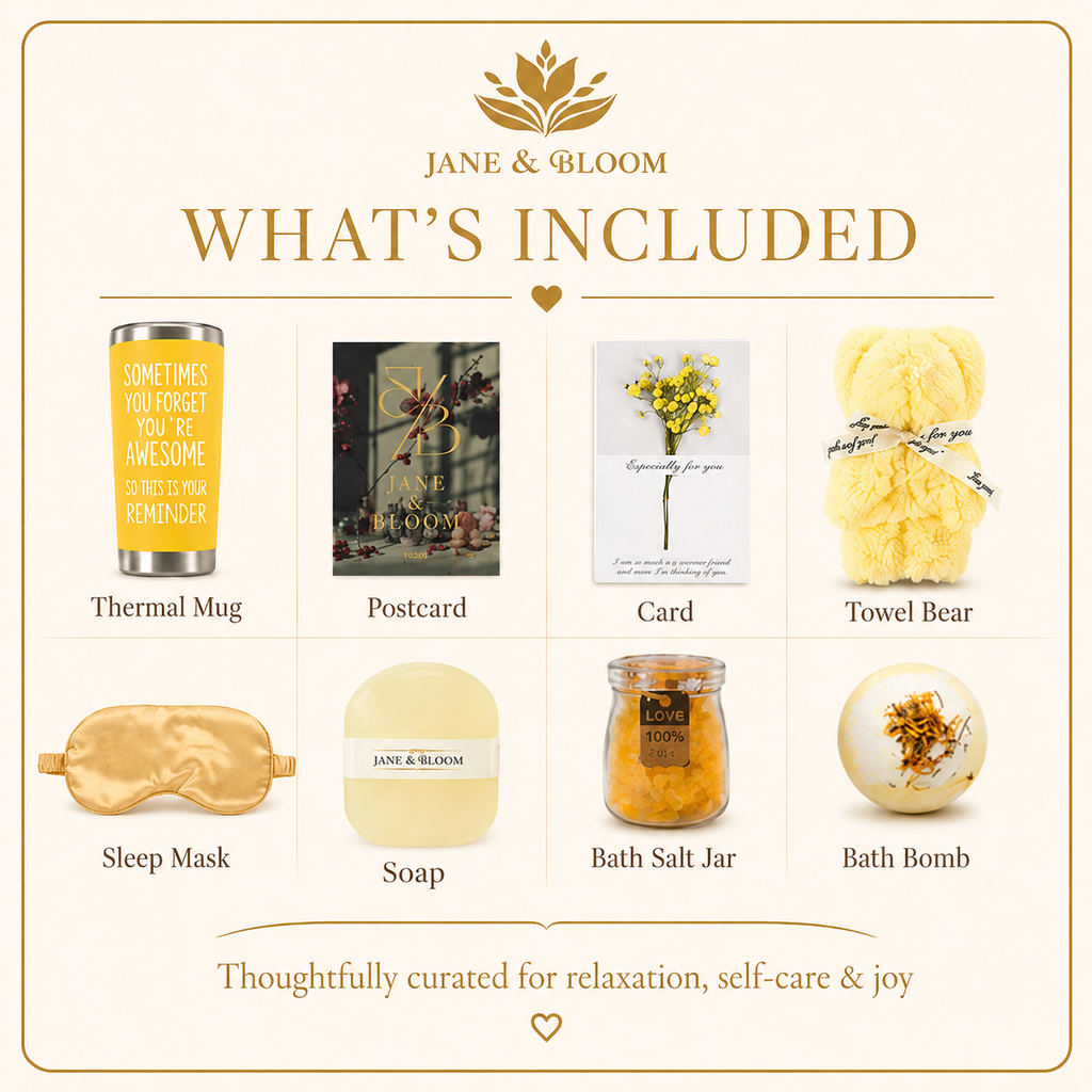 Yellow Spa Gift Box with Towel Bear