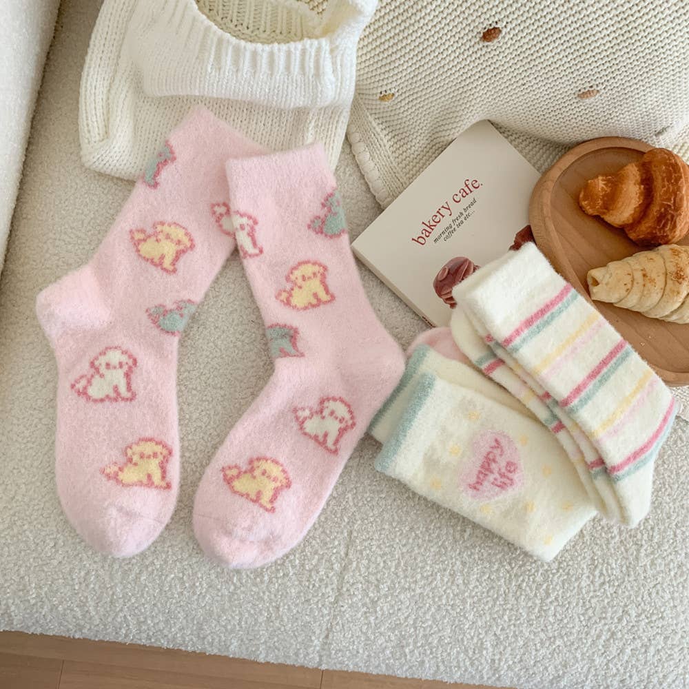 Fuzzy Thick Warm Kawaii Puppy Fluffy Autumn Winter Socks