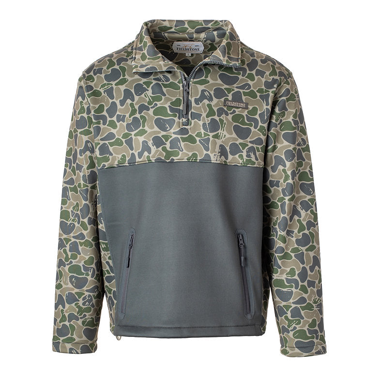 Youth Backwoods Camo Quarter Zip Fleece FieldStone
