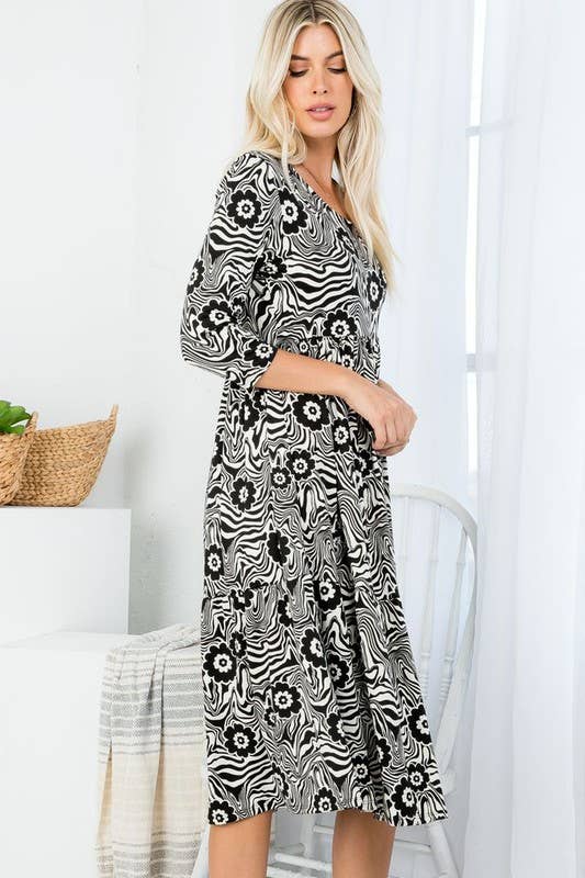 Rose Mellow Fashion - Tiered Midi Dress