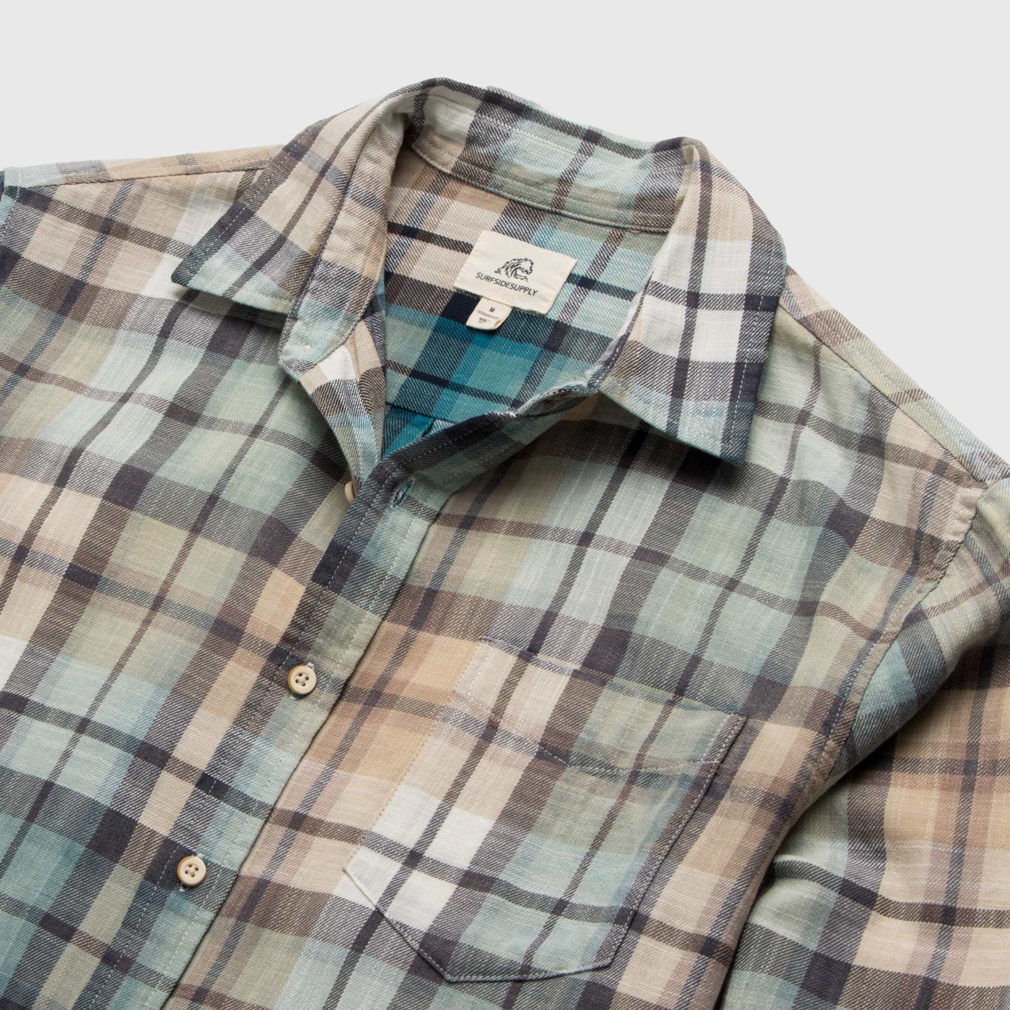 SURFSIDESUPPLY - Brian Ombre Plaid Shirt - Aqua Combo