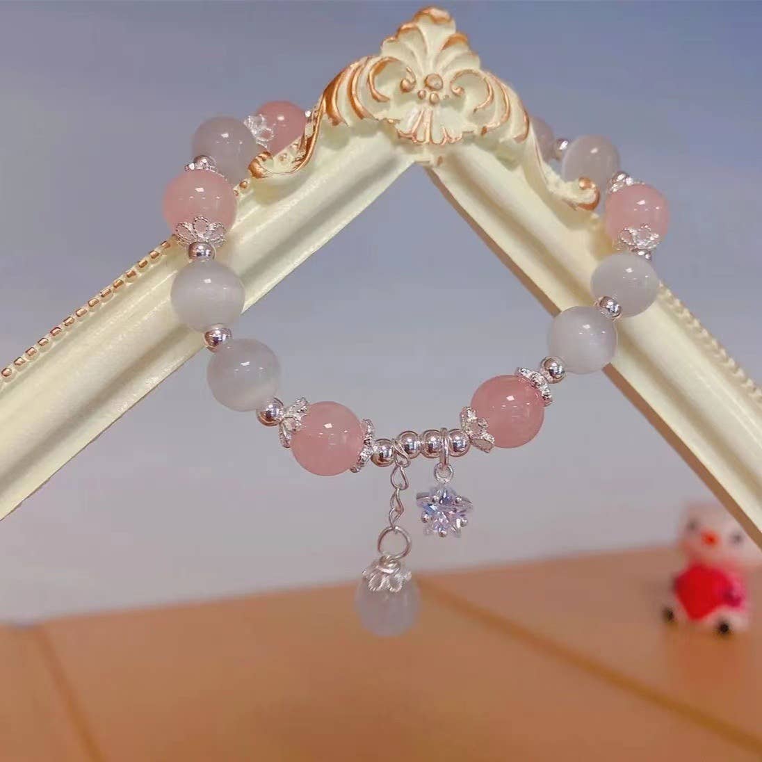 Tourtiwi - Cat's Eye Aquamarine Moonstone Crystal Women's Bracelet